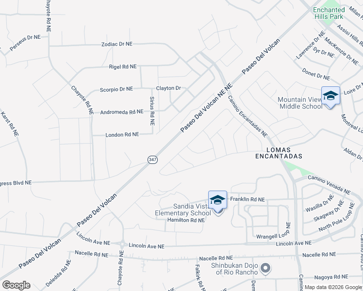 map of restaurants, bars, coffee shops, grocery stores, and more near Progress Boulevard Northeast in Rio Rancho