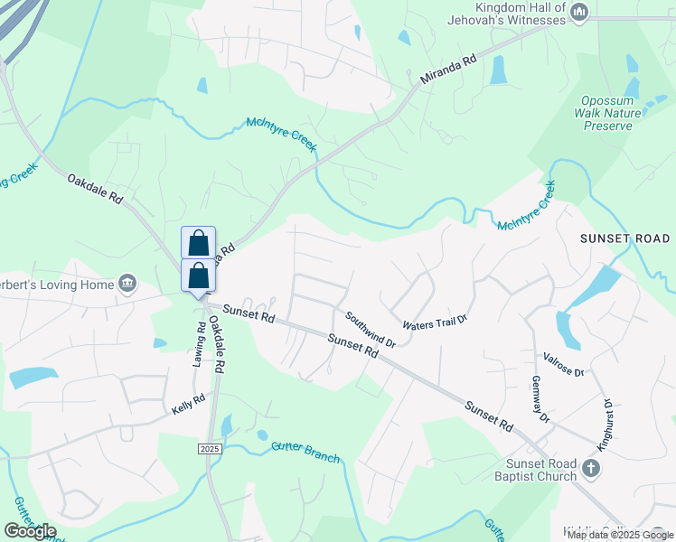 map of restaurants, bars, coffee shops, grocery stores, and more near 2026 Sunset Village Drive in Charlotte