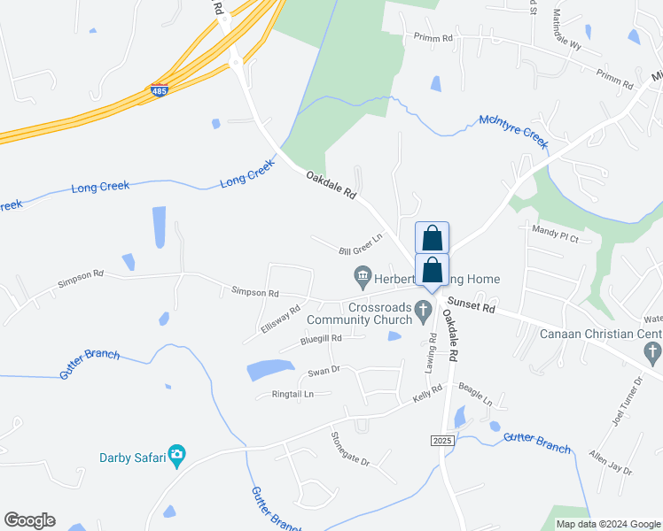 map of restaurants, bars, coffee shops, grocery stores, and more near 6600 Pargo Road in Charlotte