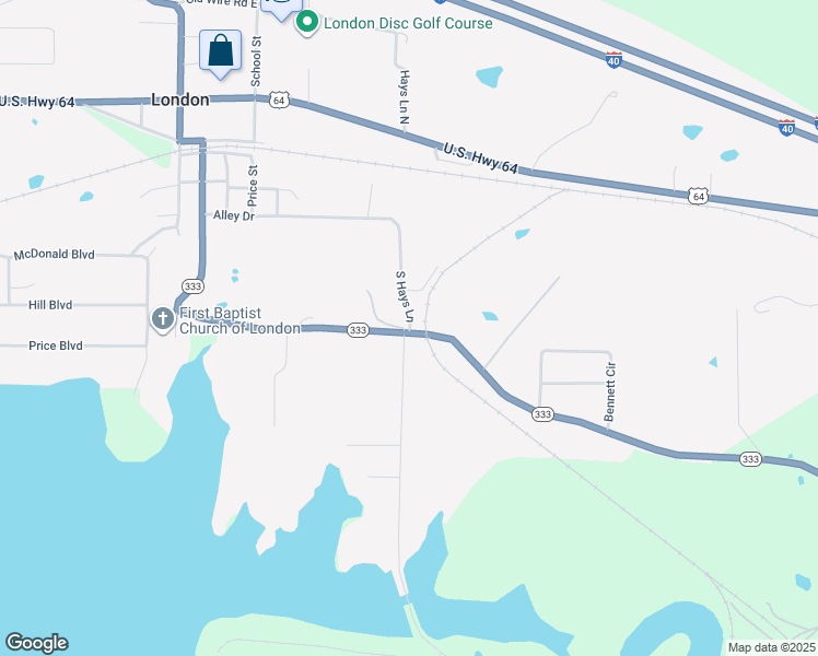 map of restaurants, bars, coffee shops, grocery stores, and more near 2751 South Hays Lane in London