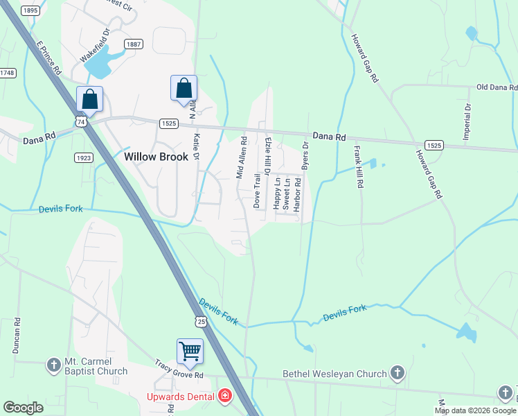 map of restaurants, bars, coffee shops, grocery stores, and more near 603 Madison Lane in Hendersonville
