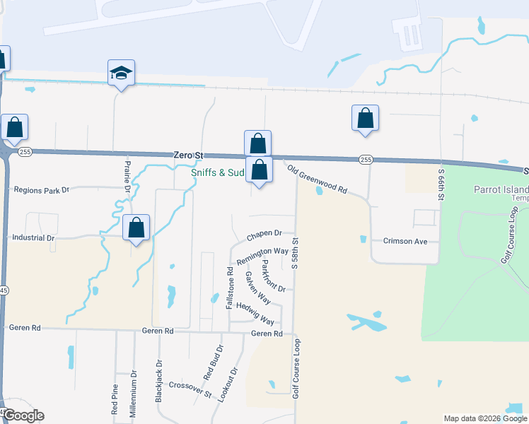 map of restaurants, bars, coffee shops, grocery stores, and more near 5909 Remington Circle in Fort Smith
