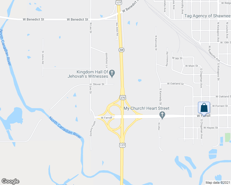map of restaurants, bars, coffee shops, grocery stores, and more near 1701 Slover Street in Shawnee