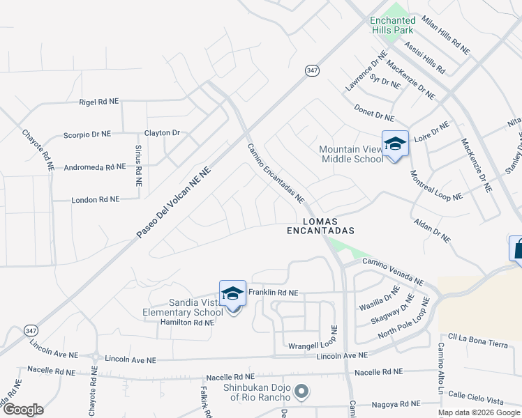 map of restaurants, bars, coffee shops, grocery stores, and more near 4119 Cleary Court Northeast in Rio Rancho