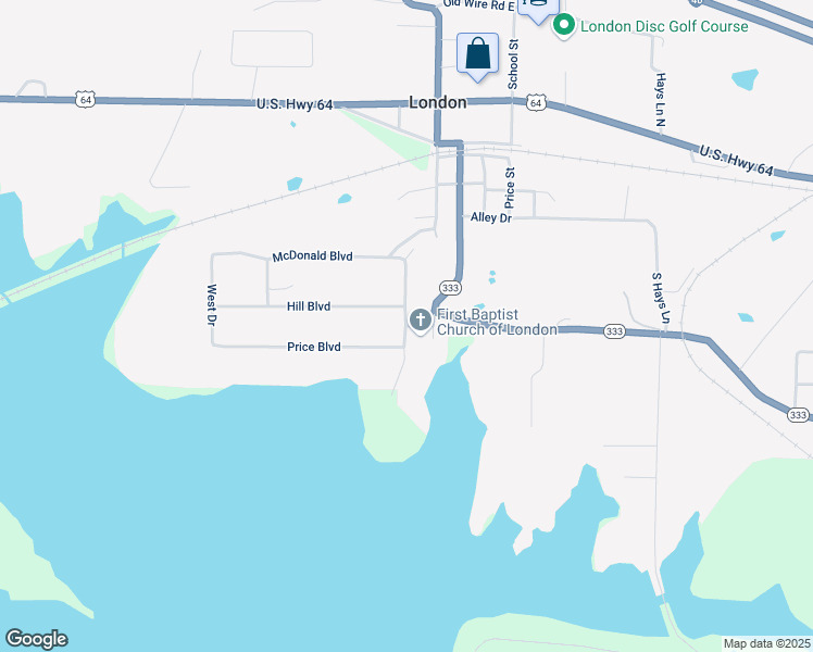 map of restaurants, bars, coffee shops, grocery stores, and more near 152 London Cove Drive North in London