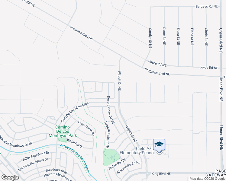 map of restaurants, bars, coffee shops, grocery stores, and more near 1251 Desert Paintbrush Loop in Rio Rancho