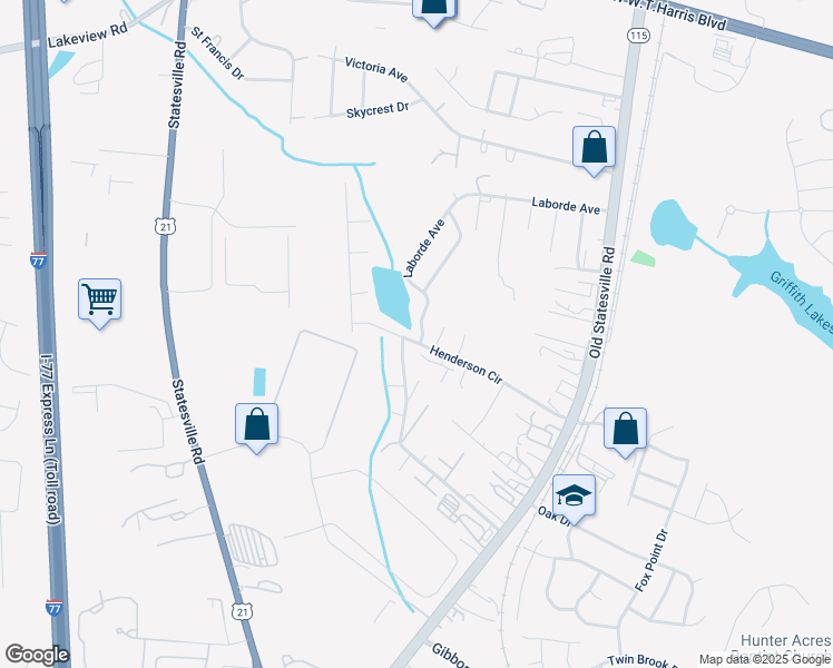 map of restaurants, bars, coffee shops, grocery stores, and more near 5756 Laborde Avenue in Charlotte