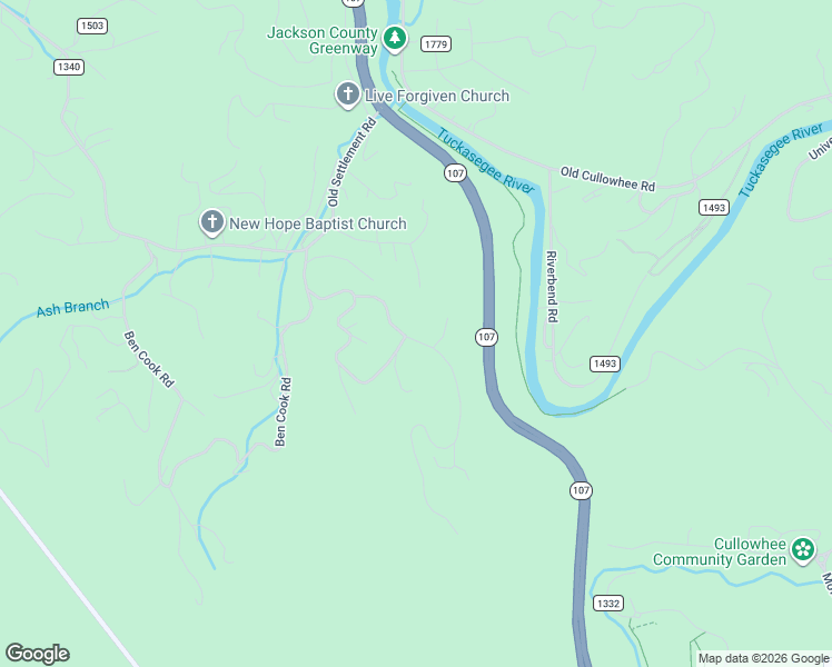 map of restaurants, bars, coffee shops, grocery stores, and more near 263 Holly Hills Road in Sylva