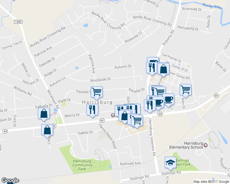 map of restaurants, bars, coffee shops, grocery stores, and more near 400 Parallel Drive in Harrisburg
