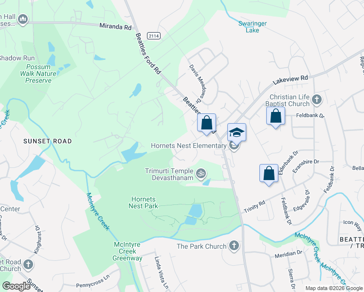 map of restaurants, bars, coffee shops, grocery stores, and more near in Charlotte