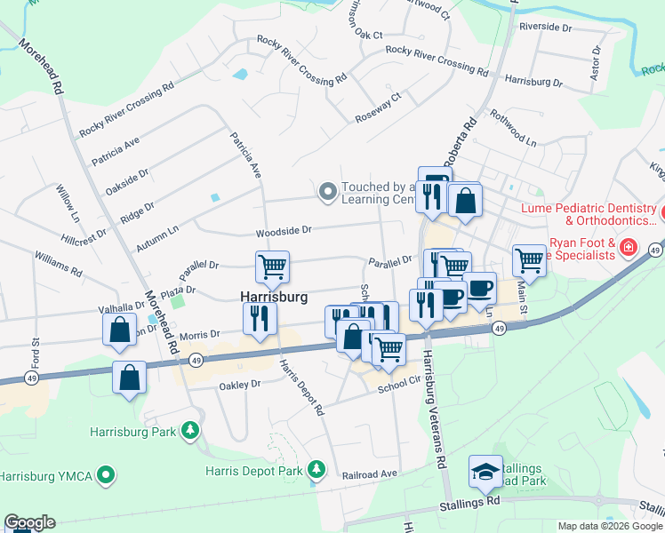 map of restaurants, bars, coffee shops, grocery stores, and more near 400 Parallel Drive in Harrisburg