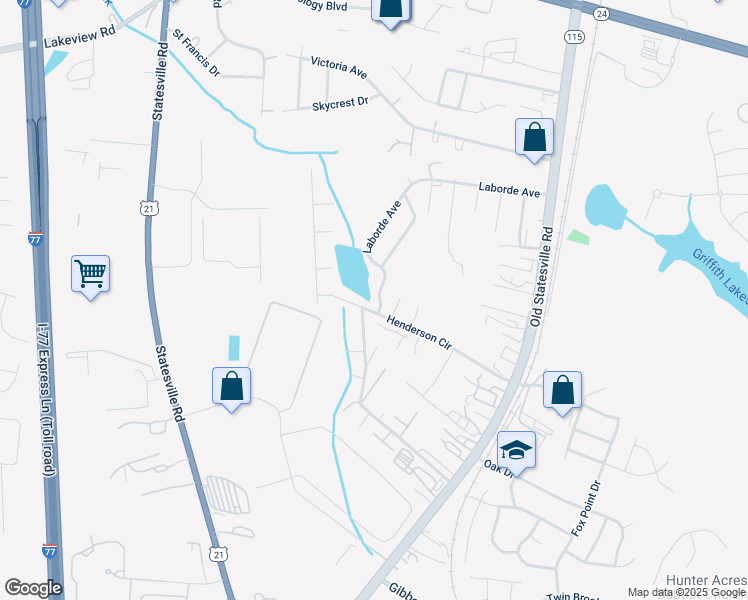 map of restaurants, bars, coffee shops, grocery stores, and more near 5739 Laborde Avenue in Charlotte