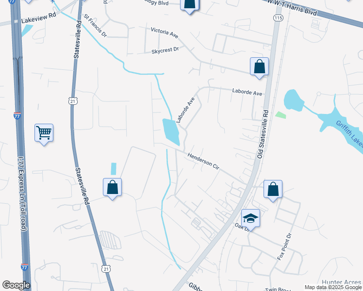 map of restaurants, bars, coffee shops, grocery stores, and more near 5739 Laborde Avenue in Charlotte