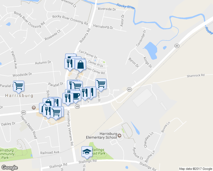 map of restaurants, bars, coffee shops, grocery stores, and more near 3811 Carl Parmer Drive in Harrisburg