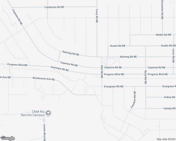 map of restaurants, bars, coffee shops, grocery stores, and more near Overview Road NorthEast in Albuquerque