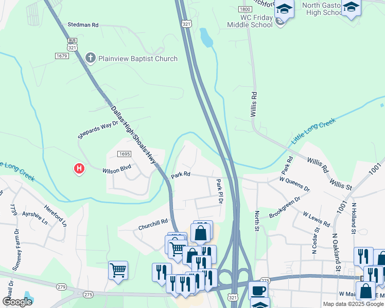 map of restaurants, bars, coffee shops, grocery stores, and more near 5019 Sam Rhyne Court in Dallas