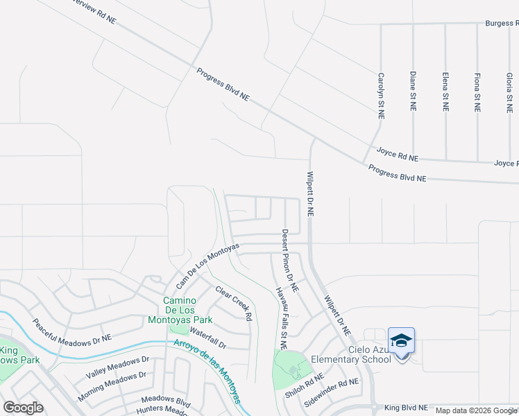 map of restaurants, bars, coffee shops, grocery stores, and more near 4018 Desert Lupine Drive Northeast in Rio Rancho