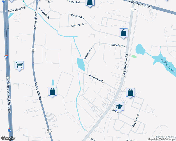 map of restaurants, bars, coffee shops, grocery stores, and more near 5739 Laborde Avenue in Charlotte