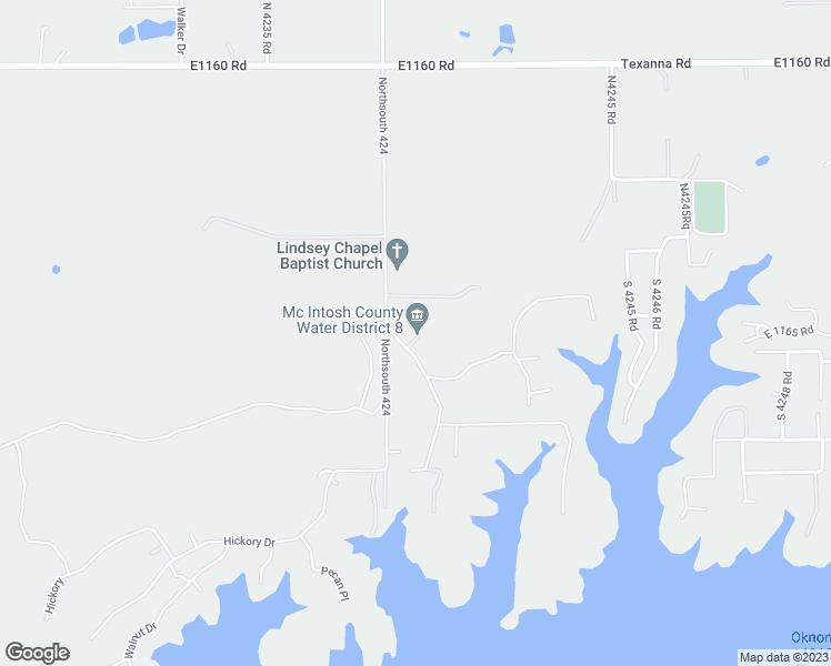 map of restaurants, bars, coffee shops, grocery stores, and more near South 4237 Road in Eufaula