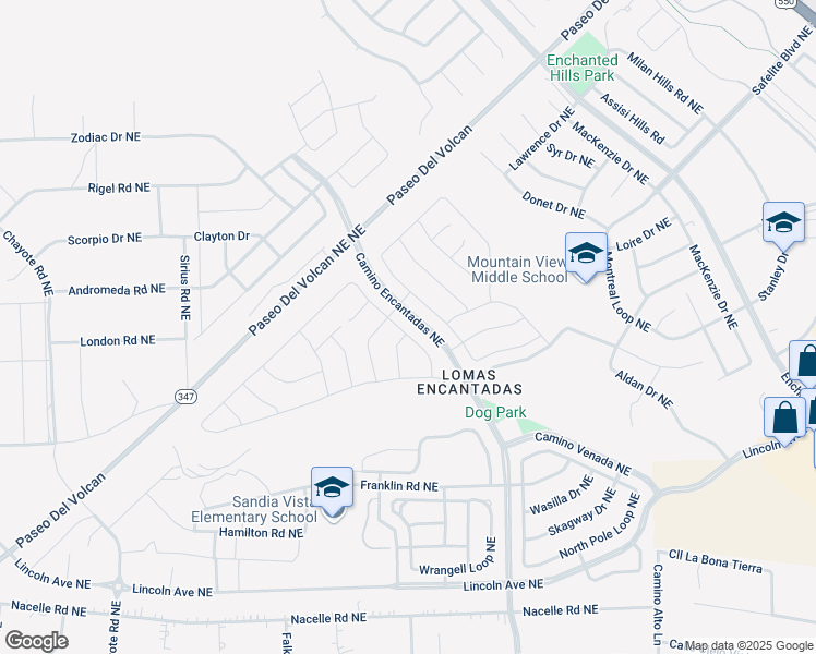 map of restaurants, bars, coffee shops, grocery stores, and more near 3903 McAdams Drive Northeast in Rio Rancho