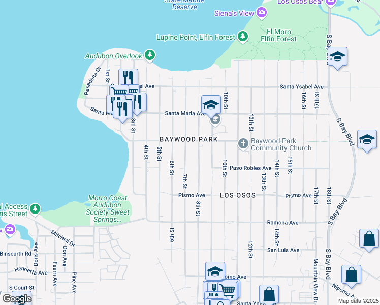 map of restaurants, bars, coffee shops, grocery stores, and more near 1459 7th Street in San Luis Obispo