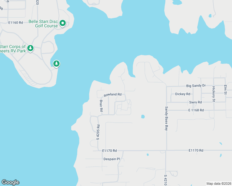 map of restaurants, bars, coffee shops, grocery stores, and more near 116955 South 4204 Road in Eufaula