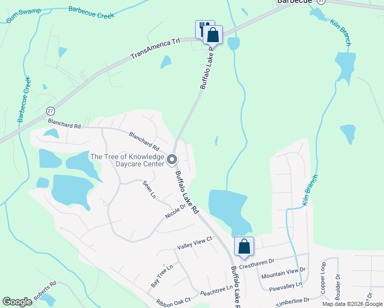 map of restaurants, bars, coffee shops, grocery stores, and more near 105 Cameron Pines Drive in Sanford