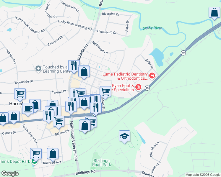 map of restaurants, bars, coffee shops, grocery stores, and more near 3811 Carl Parmer Drive in Harrisburg