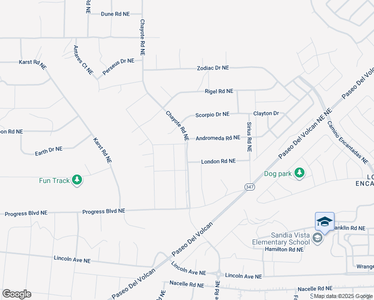 map of restaurants, bars, coffee shops, grocery stores, and more near Chayote Road Northeast in Rio Rancho