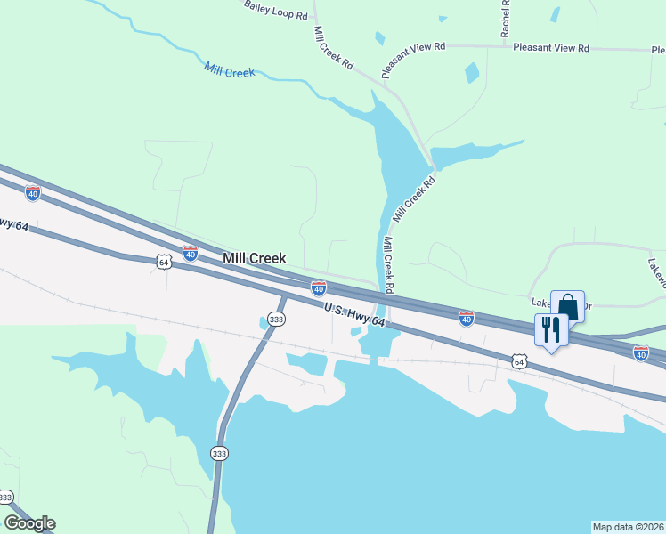 map of restaurants, bars, coffee shops, grocery stores, and more near 156 Chimney Rock Road East in Russellville