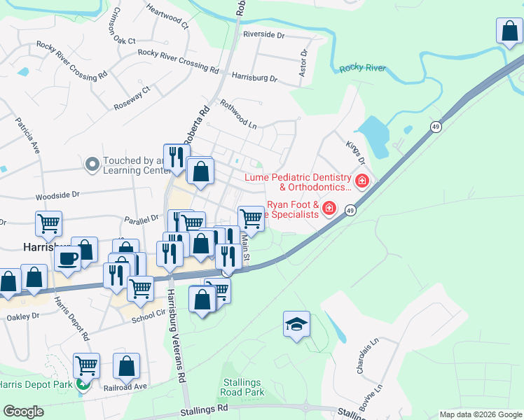 map of restaurants, bars, coffee shops, grocery stores, and more near 3811 Carl Parmer Drive in Harrisburg