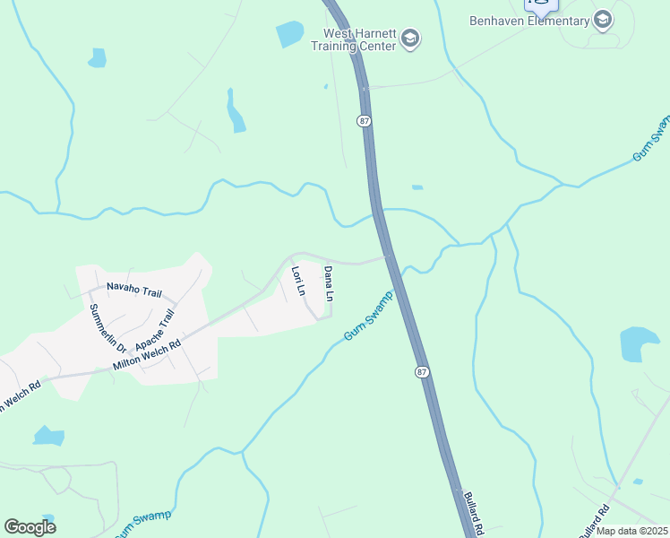 map of restaurants, bars, coffee shops, grocery stores, and more near 185 Milton Welch Road in Sanford