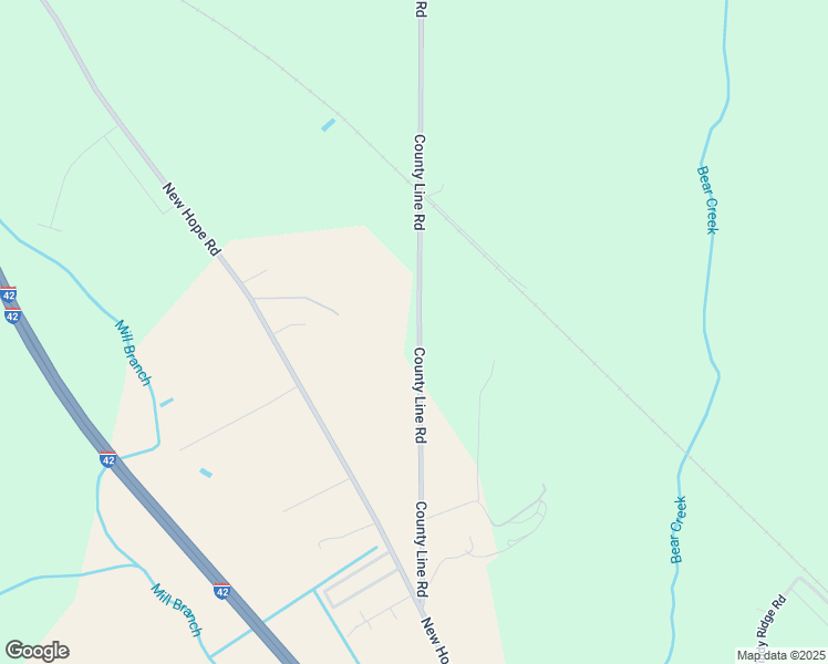 map of restaurants, bars, coffee shops, grocery stores, and more near County Line Road in Lenoir County
