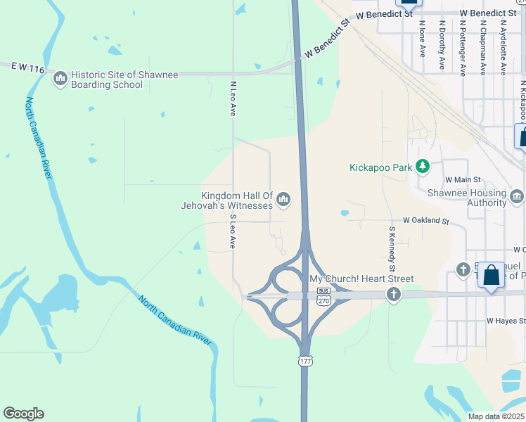 map of restaurants, bars, coffee shops, grocery stores, and more near 1802 Slover Street in Shawnee