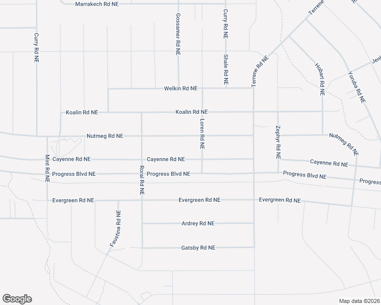 map of restaurants, bars, coffee shops, grocery stores, and more near Nutmeg Road Northeast in Rio Rancho