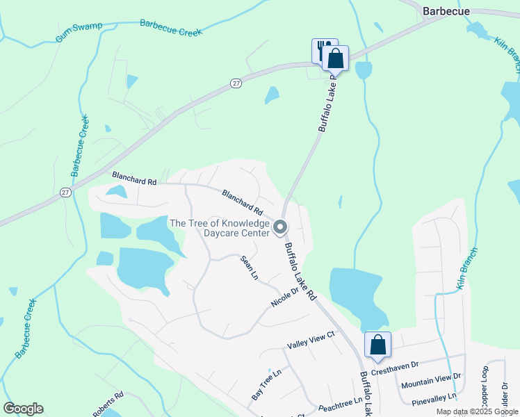 map of restaurants, bars, coffee shops, grocery stores, and more near 12 Country Place in Sanford