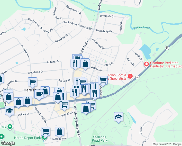 map of restaurants, bars, coffee shops, grocery stores, and more near 4200 Main Street in Harrisburg