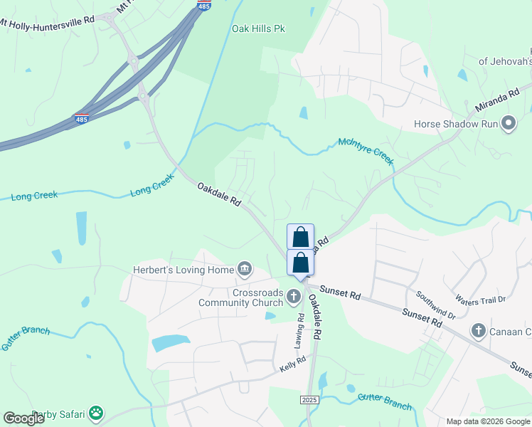 map of restaurants, bars, coffee shops, grocery stores, and more near 3916 Oakdale Road in Charlotte