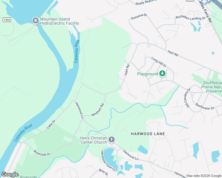 map of restaurants, bars, coffee shops, grocery stores, and more near 1621 Hart Road in Charlotte