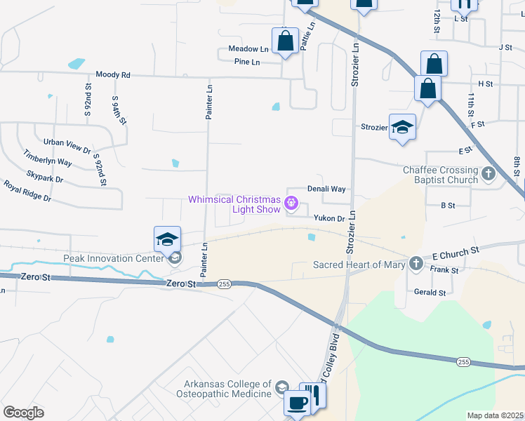 map of restaurants, bars, coffee shops, grocery stores, and more near 2210 Regency Lane in Barling
