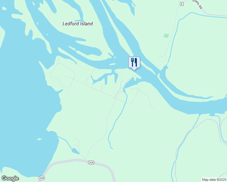 map of restaurants, bars, coffee shops, grocery stores, and more near 168 Marina Drive Northwest in Charleston