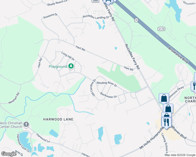 map of restaurants, bars, coffee shops, grocery stores, and more near 10221 Old Carolina Drive in Charlotte