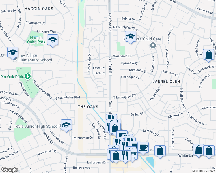 map of restaurants, bars, coffee shops, grocery stores, and more near 3116 Gosford Road in Bakersfield