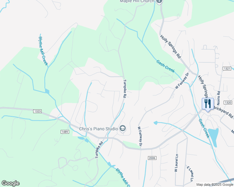 map of restaurants, bars, coffee shops, grocery stores, and more near 208 Sunset Ridge Drive in Etowah