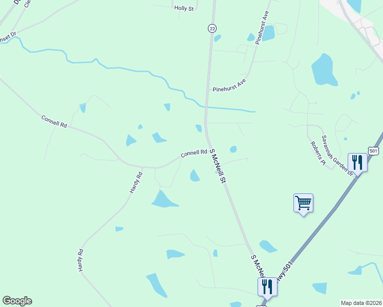 map of restaurants, bars, coffee shops, grocery stores, and more near 1112 South McNeill Street in Carthage