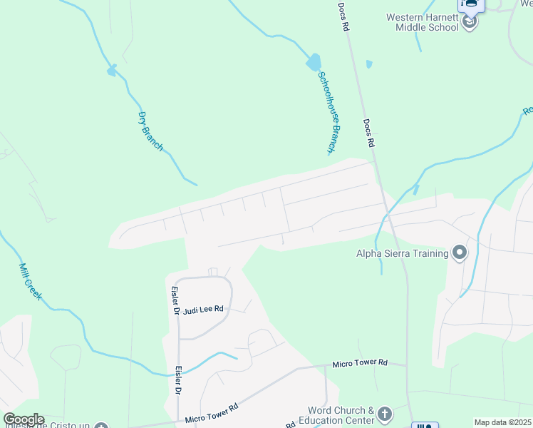 map of restaurants, bars, coffee shops, grocery stores, and more near 46 Black Diamond Court in Lillington