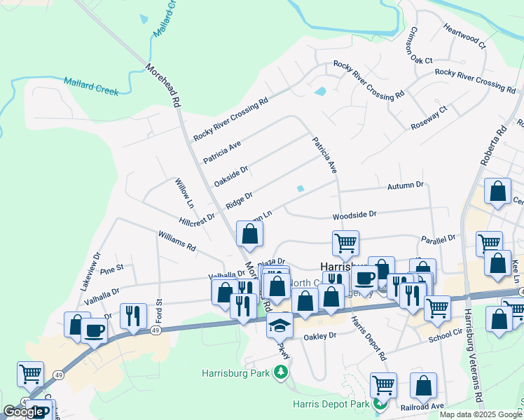 map of restaurants, bars, coffee shops, grocery stores, and more near 125 Autumn Lane in Harrisburg