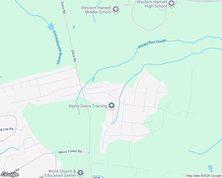 map of restaurants, bars, coffee shops, grocery stores, and more near 37 Fernwood Place in Lillington