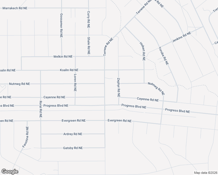 map of restaurants, bars, coffee shops, grocery stores, and more near Terrene Road Northeast in Rio Rancho