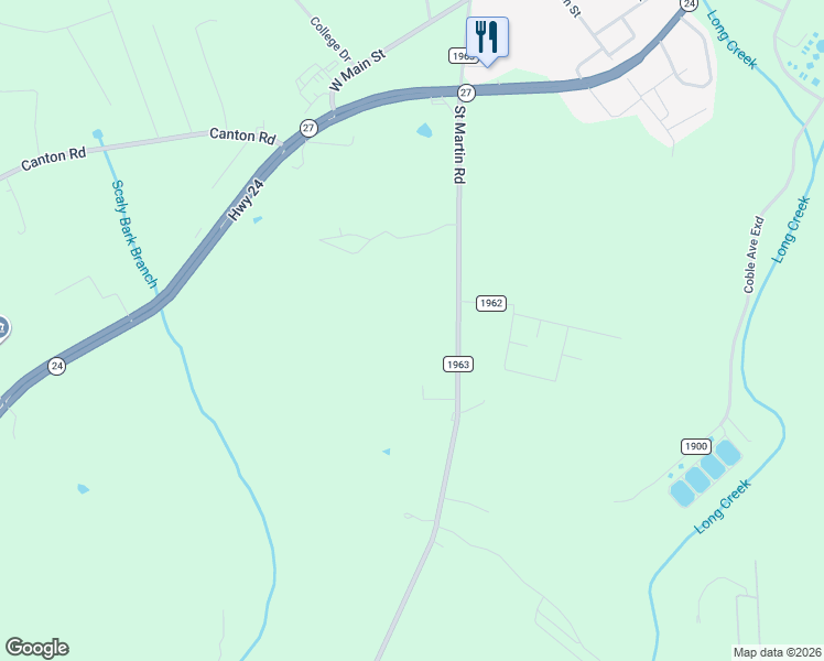 map of restaurants, bars, coffee shops, grocery stores, and more near 24535 Saint Martin Road in Albemarle